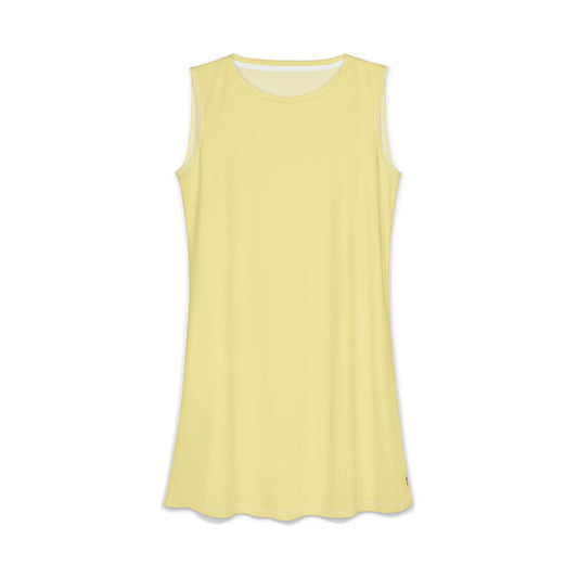 Butter Yellow Sleeveless A-Line Dress — Women's Casual Summer Dress