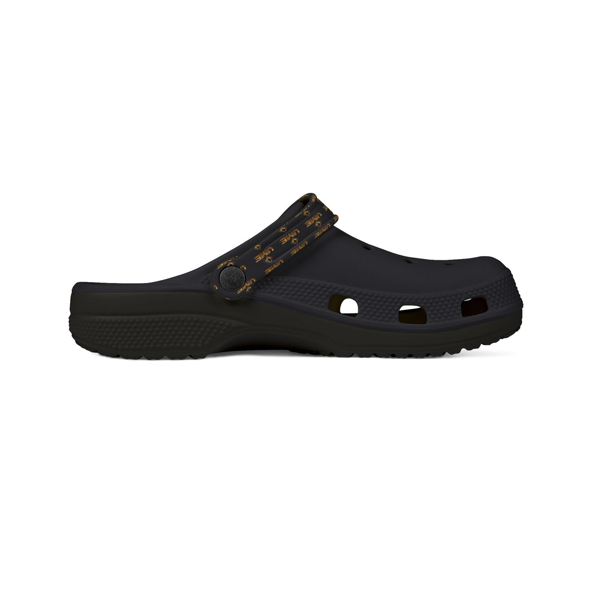 Black All-Over Print EVA Foam Clogs — Slip-On Shoes