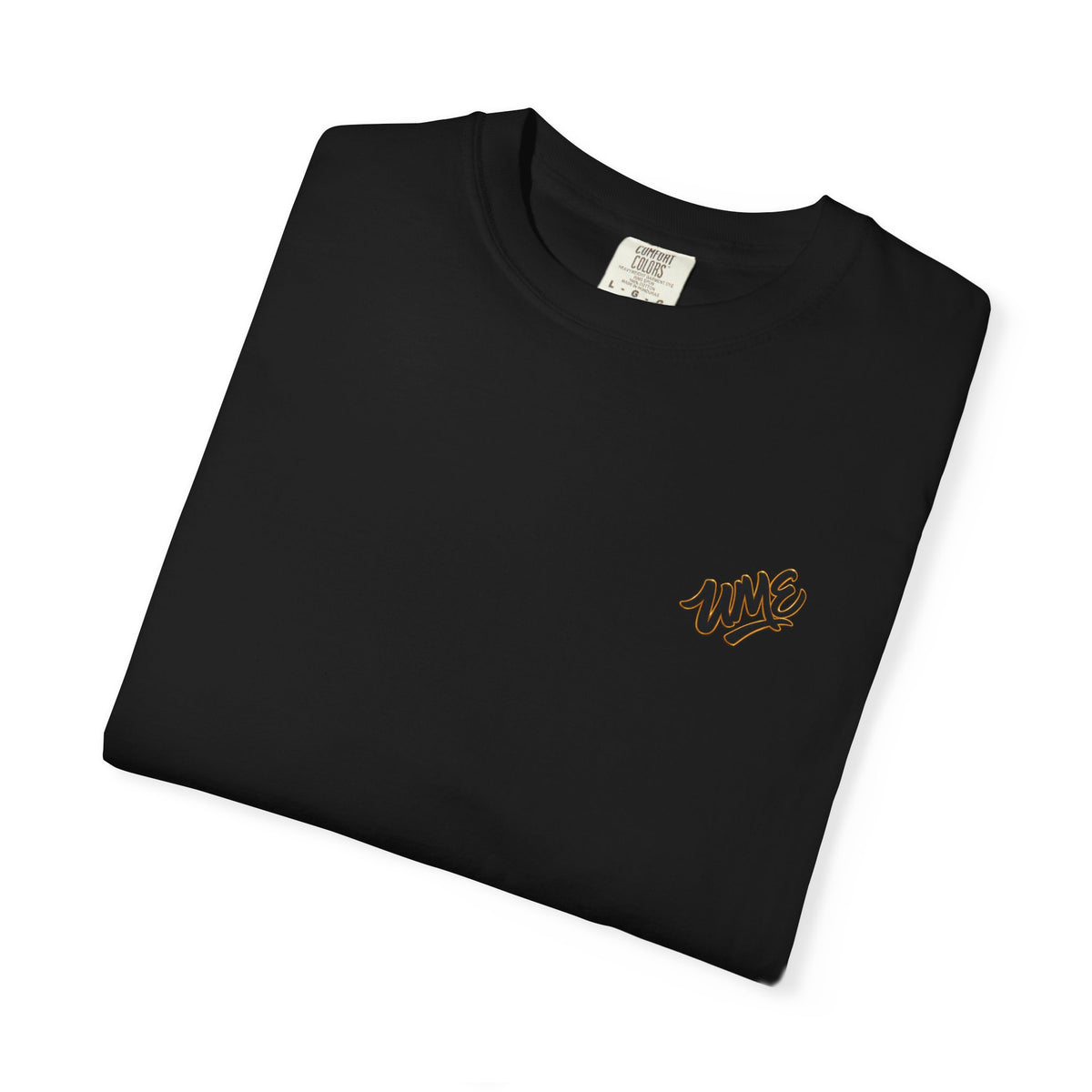 Garment-Dyed Heavyweight Tee — UME Black Logo Front & Back