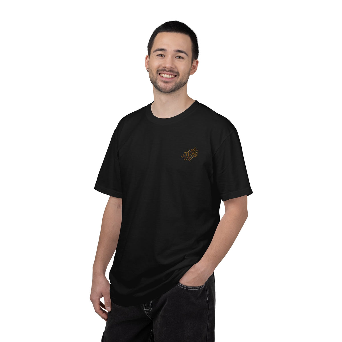 Garment-Dyed Heavyweight Tee — UME Black Logo Front & Back