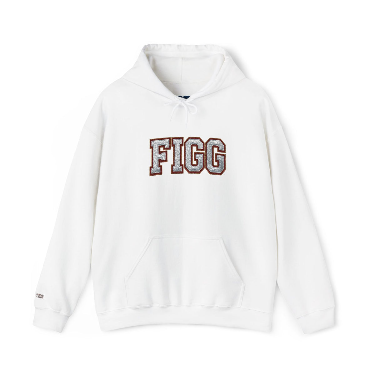 FFiGG Embroidered Varsity Hoodie — White, Black, Grey & More Colors