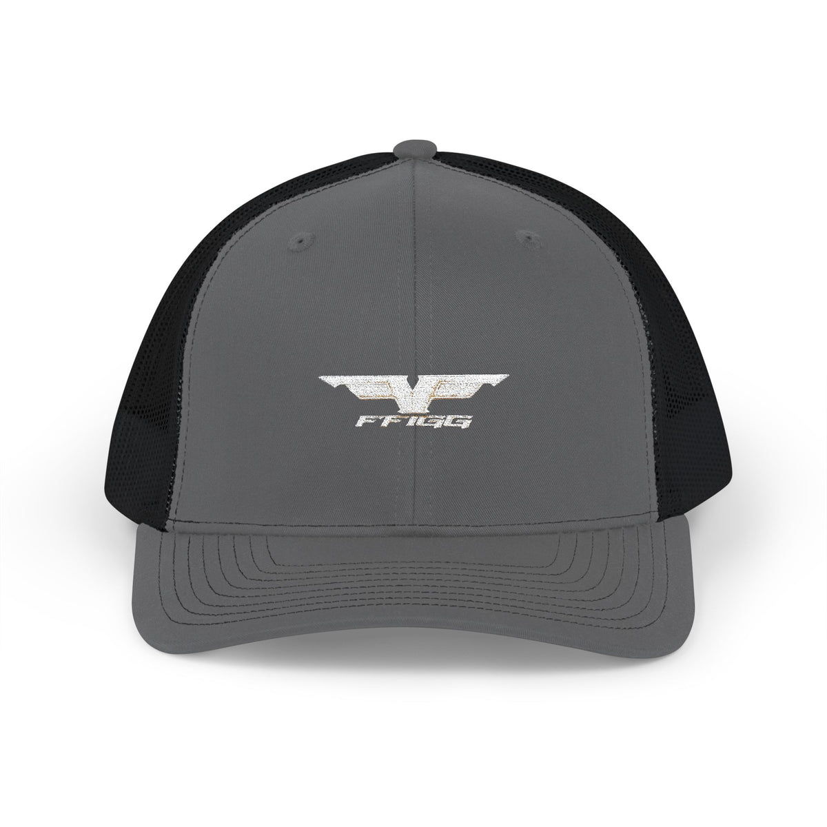 FFiGG Embroidered Snapback Trucker Cap — Black, Grey & Loden