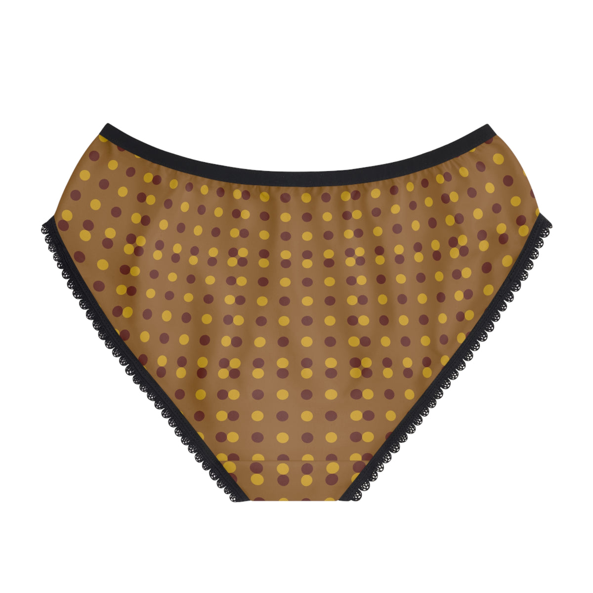 Polka Dot Retro Women's Briefs – Brown & Mustard All-Over Print
