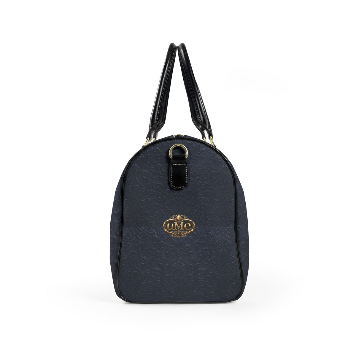 Navy Faux Leather Travel Duffle Bag — 'uMe' Weekend Carryall