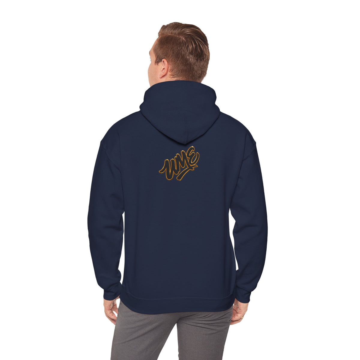 Hoodie — White UME Black Logo All-Over Print