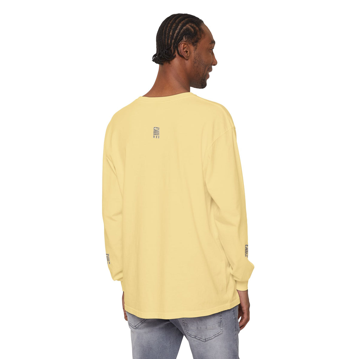 Garment-Dyed Long-Sleeve T-Shirt — Multi-Color Minimal Graphic