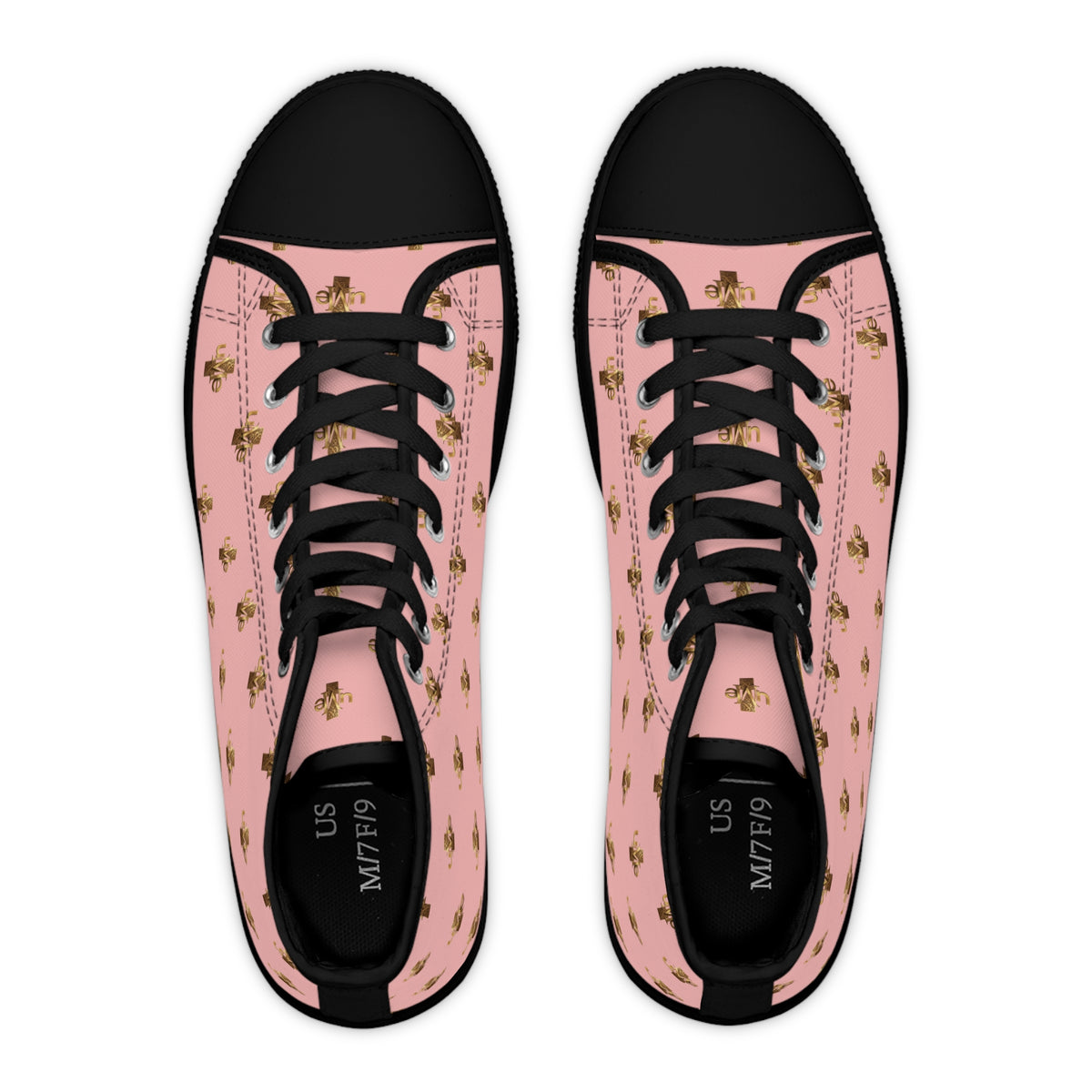 Women’s High-Top Sneakers — Pink All-Over Print