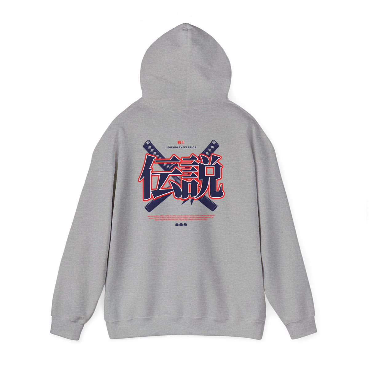 Legend Kanji Hoodie — Retro Samurai Sword Graphic Pullover
