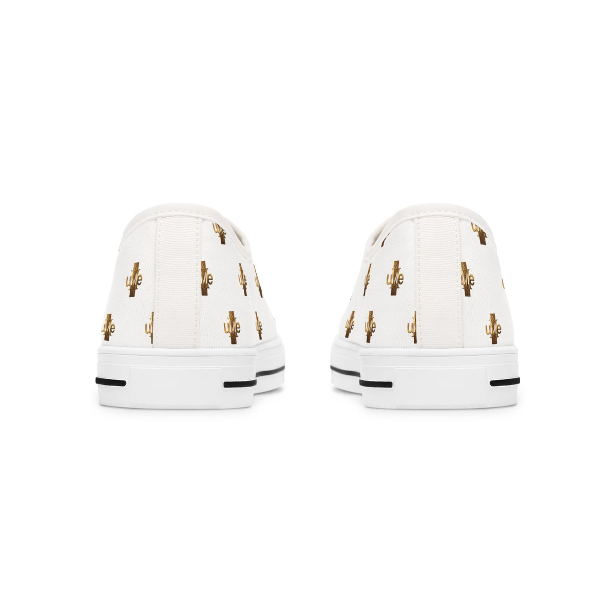 Women’s Low-Top Sneakers — White All-Over Print