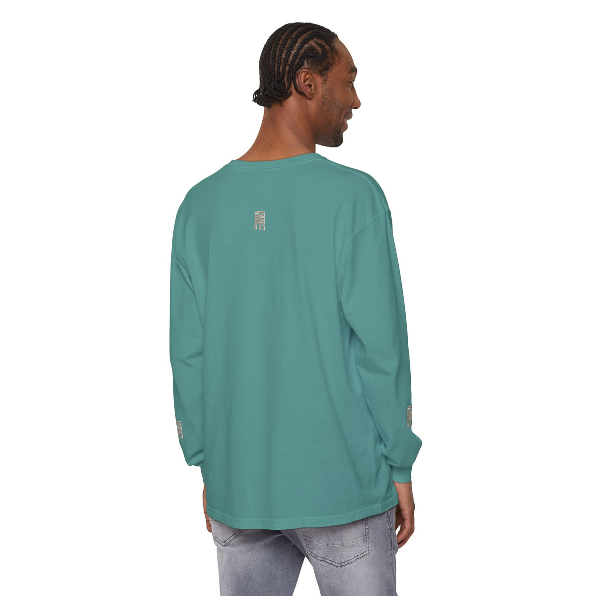 Garment-Dyed Long-Sleeve T-Shirt — Multi-Color Minimal Graphic