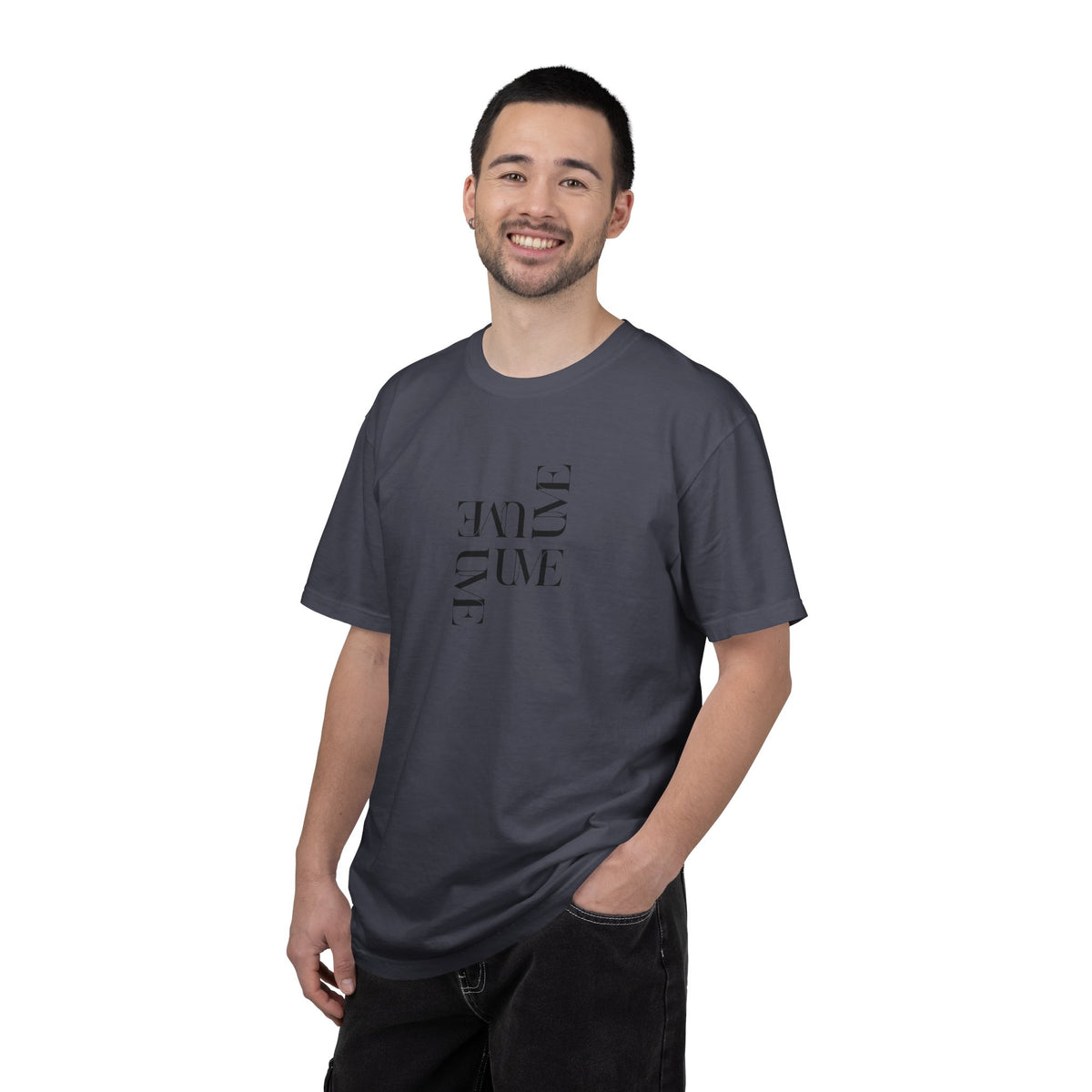 UME Typography Garment-Dyed T-Shirt — White, Ivory & More Colors