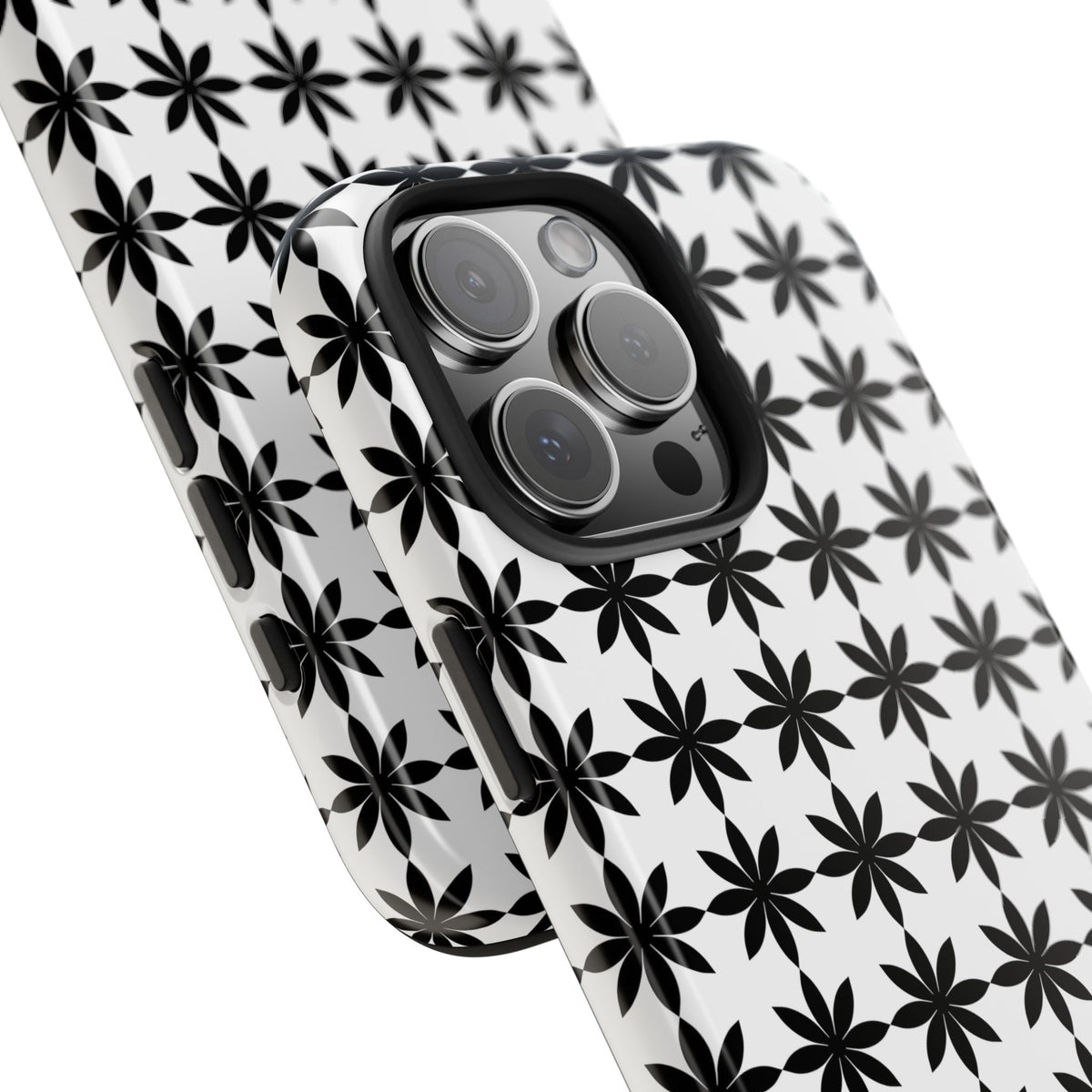 Tough Phone Case — Black & White Geometric Star Pattern