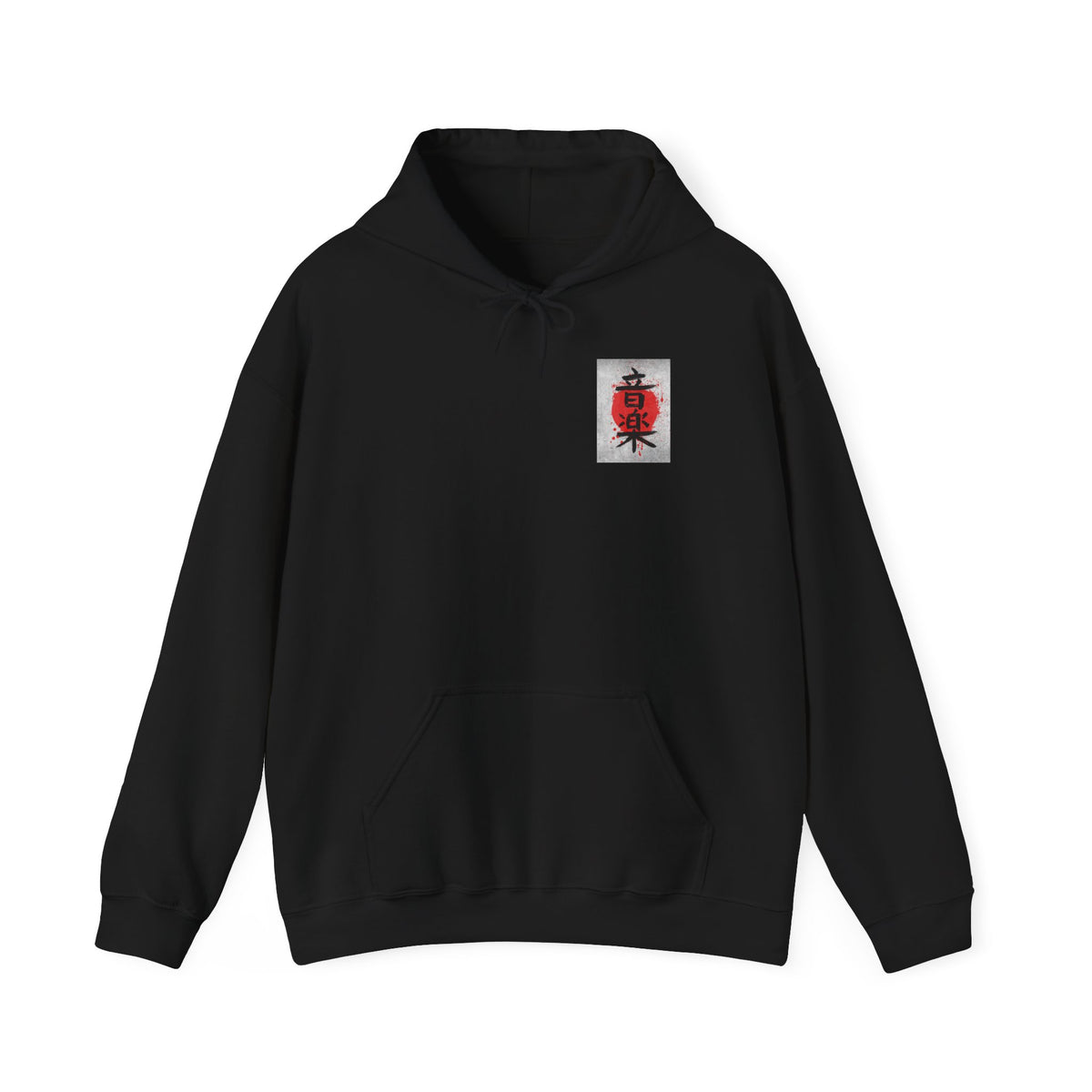 Samurai Poppy Hoodie — Japanese Ink Art Hooded Sweatshirt