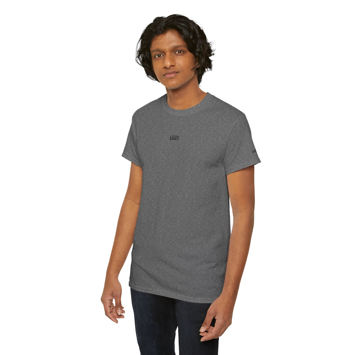Minimalist Micro Logo Tee - White Cotton Casual Shirt