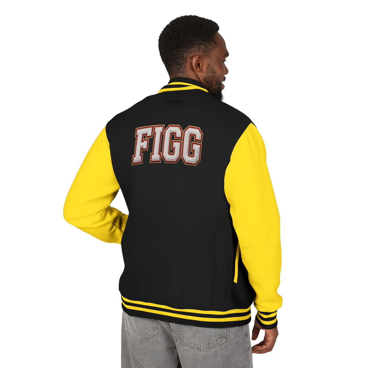 FIGG Letterman Jacket — Burgundy, Black, Navy & Bright Colors