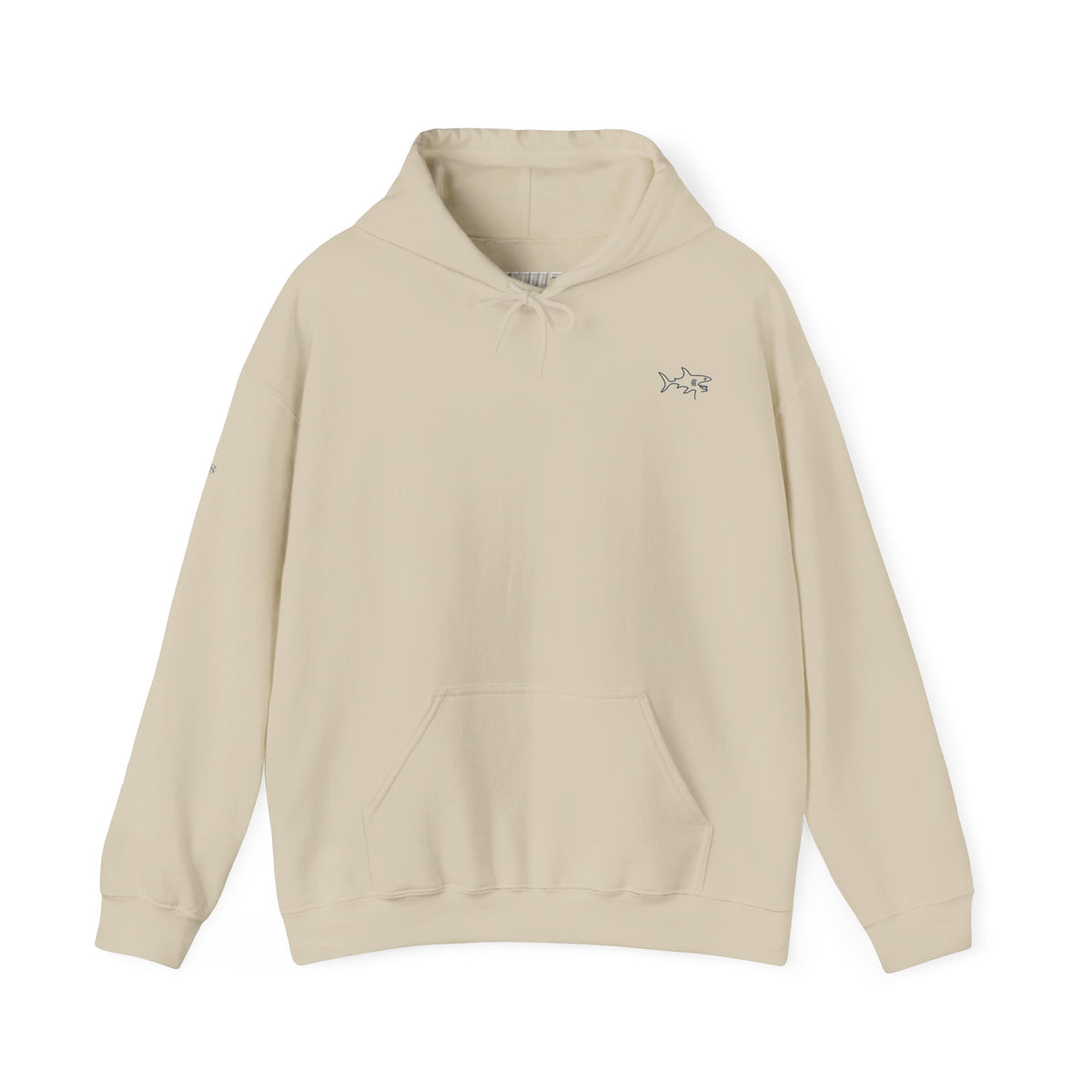 Minimal shark design Hoodie — Small Chest Outline Hoodie