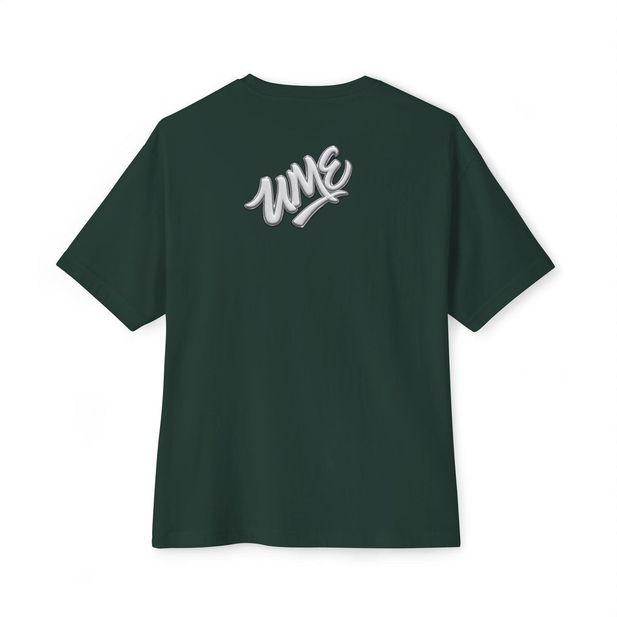 UME Script Logo Boxy Tee — White Oversized Graphic T-Shirt