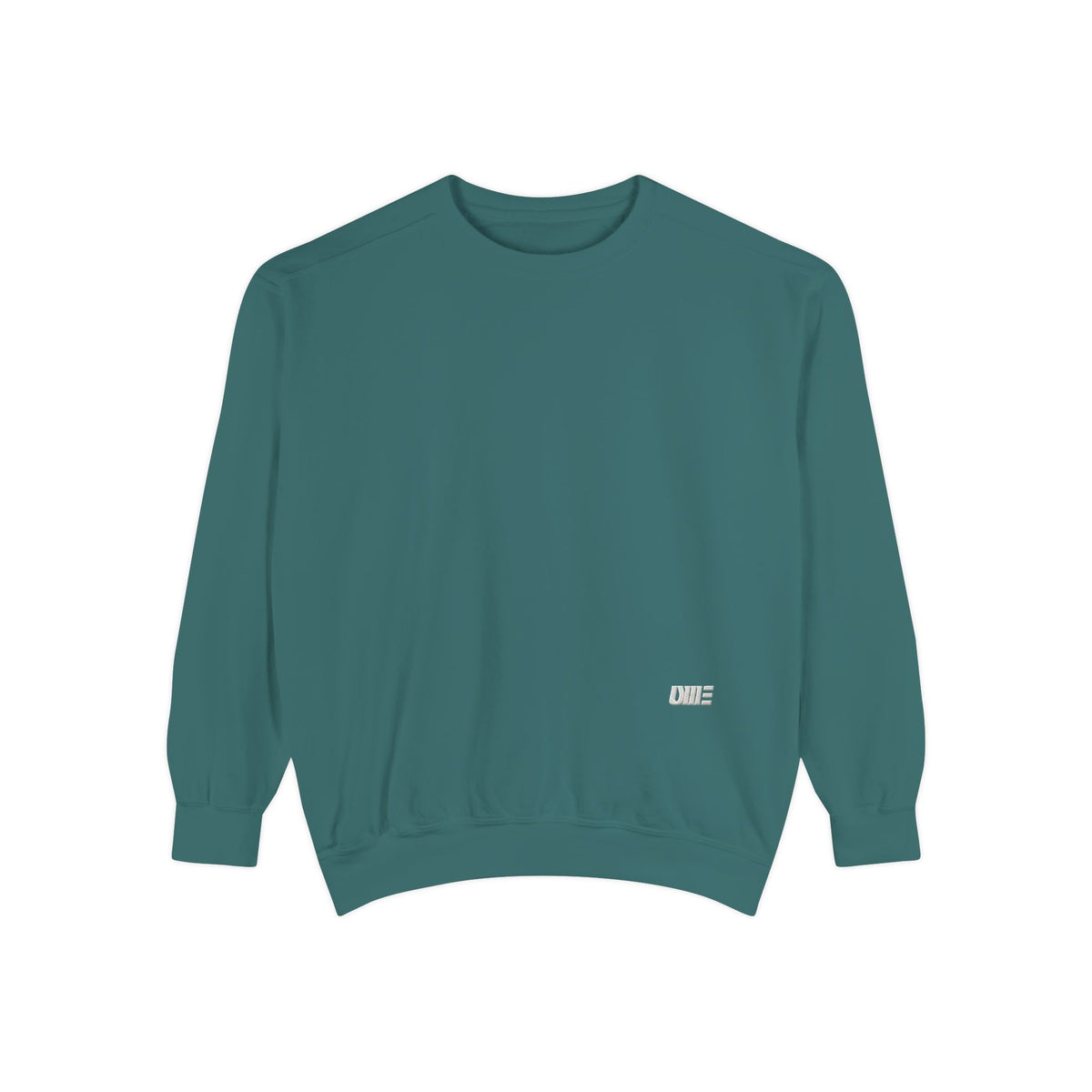 Garment-Dyed Crewneck Sweatshirt — Multi-Color Minimal Graphic