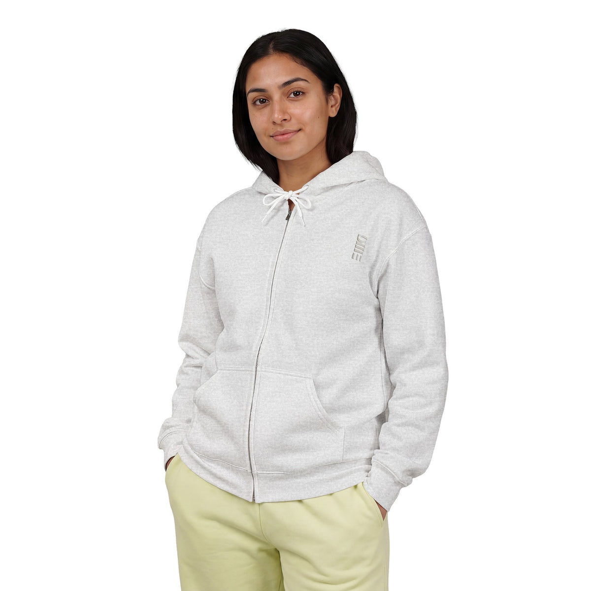 Full-Zip Midweight Hoodie — Multi-Color Minimal Graphic