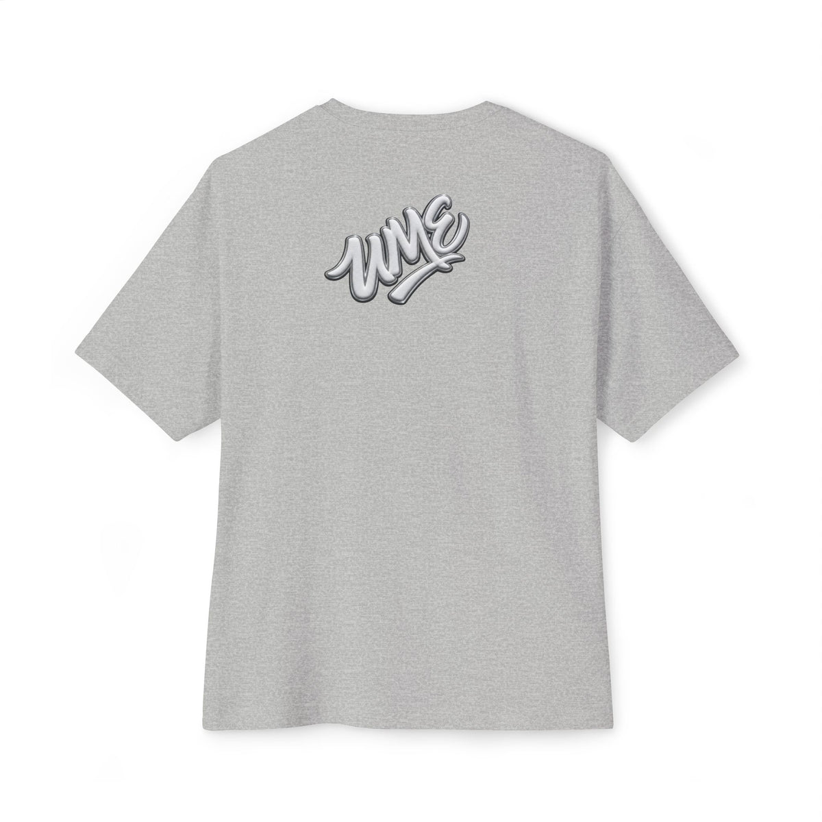UME Script Logo Boxy Tee — White Oversized Graphic T-Shirt