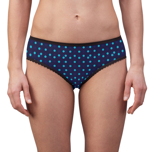 Polka Dot Navy Women's Briefs — Blue Dot Vintage-Style Underwear