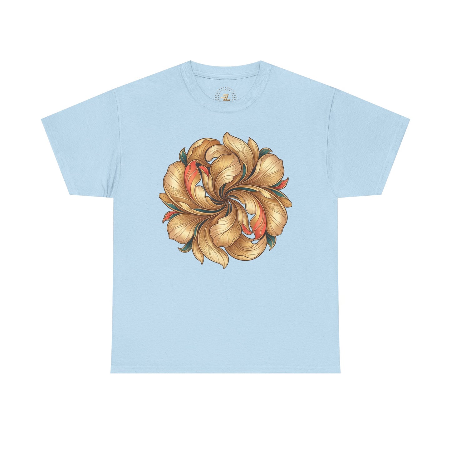 Floral Swirl Tee — Golden Petal Graphic T-Shirt