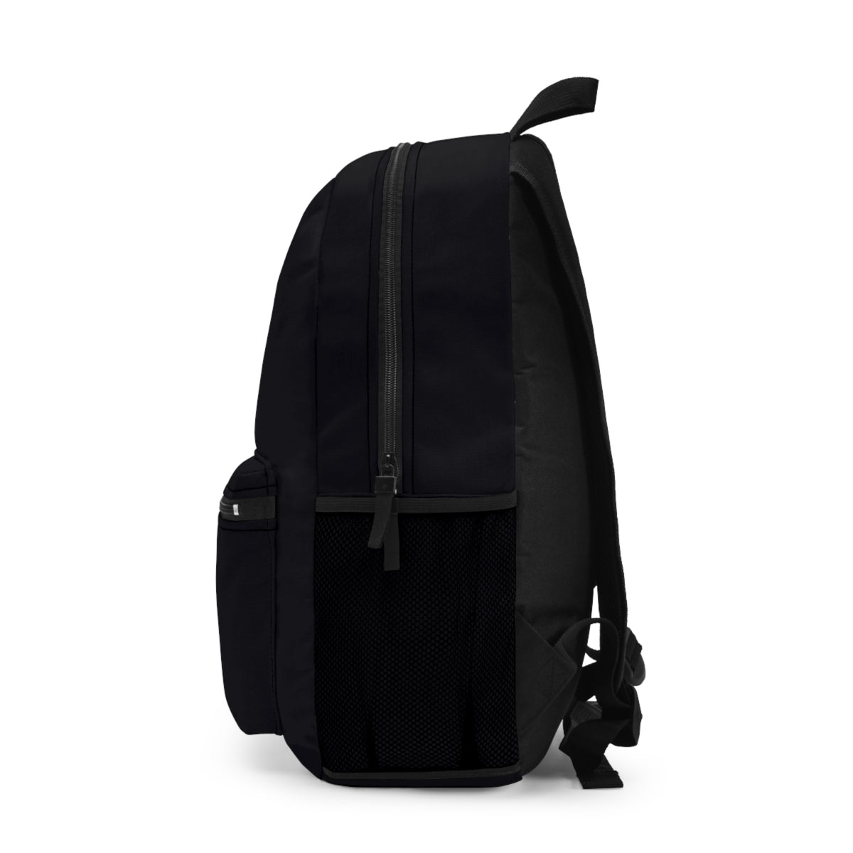 Black Minimalist Backpack with Subtle UME Logo — Everyday Travel & School Bag