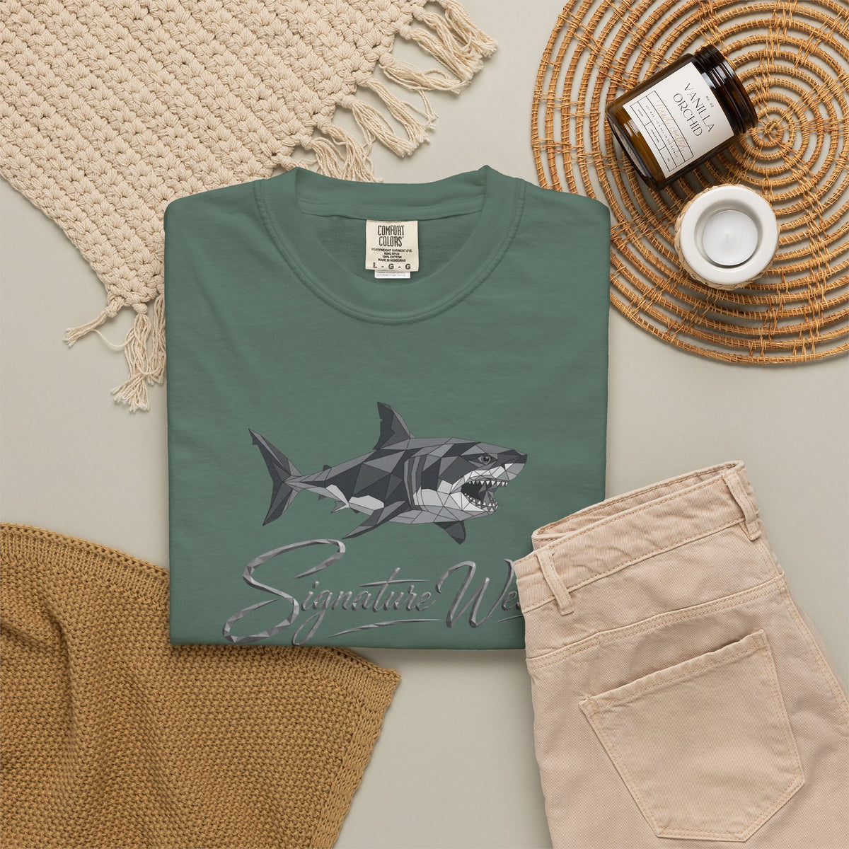 Signature Wear Shark Graphic T-Shirt — White, Black & More Colors