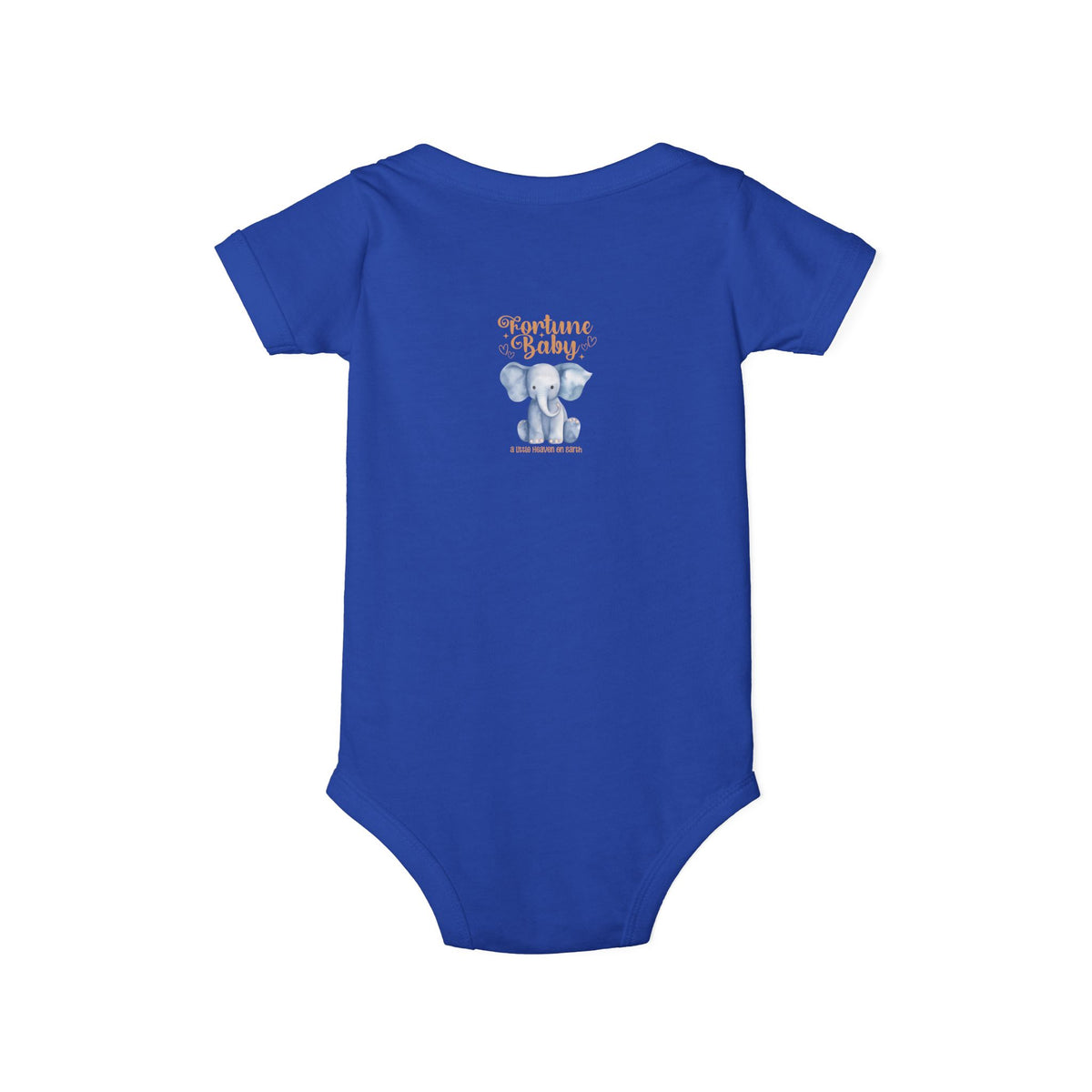 Fortune Baby Elephant Infant Onesie — Cute Blue Elephant Baby Bodysuit
