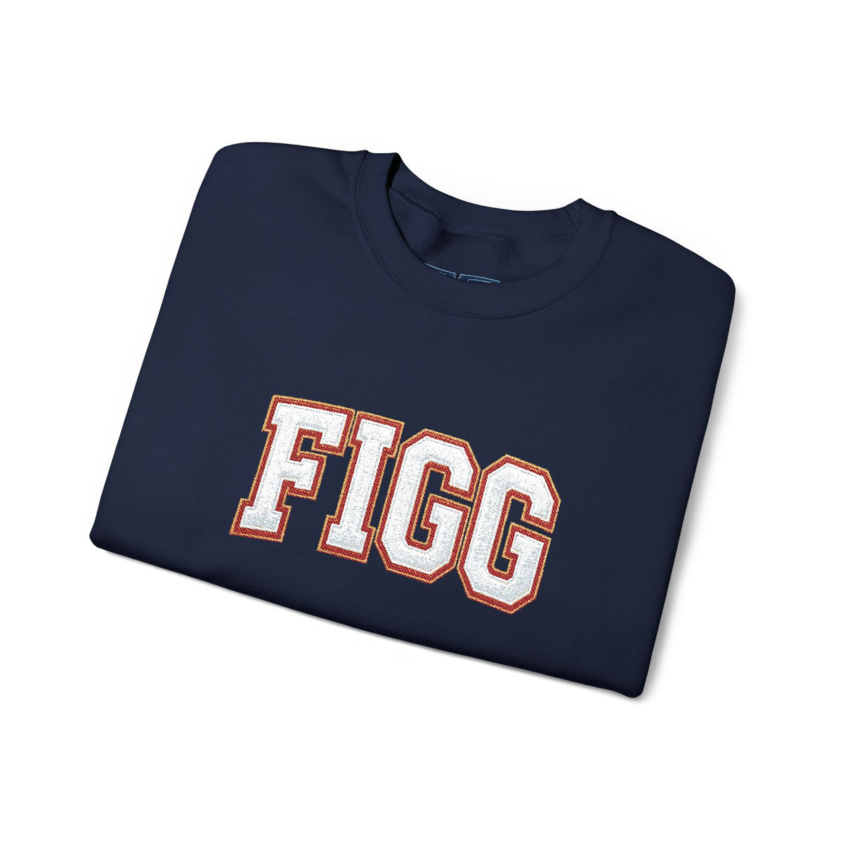 FFiGG Embroidered Collegiate Crewneck — Sport Grey, Black & More Colors