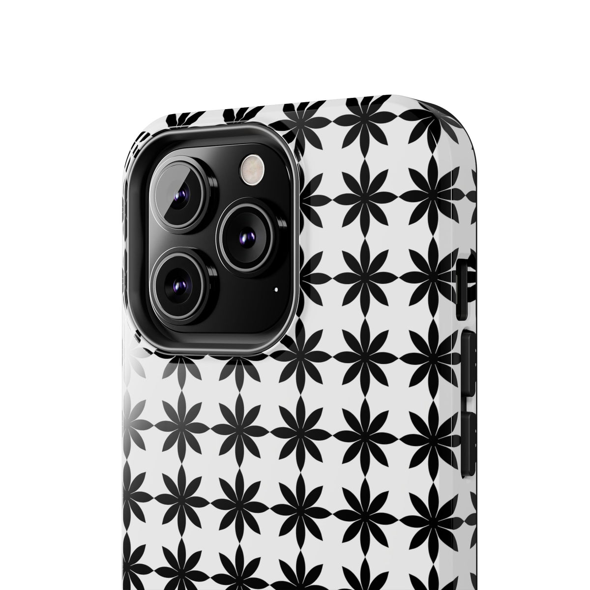 Tough Phone Case — Black & White Geometric Star Pattern
