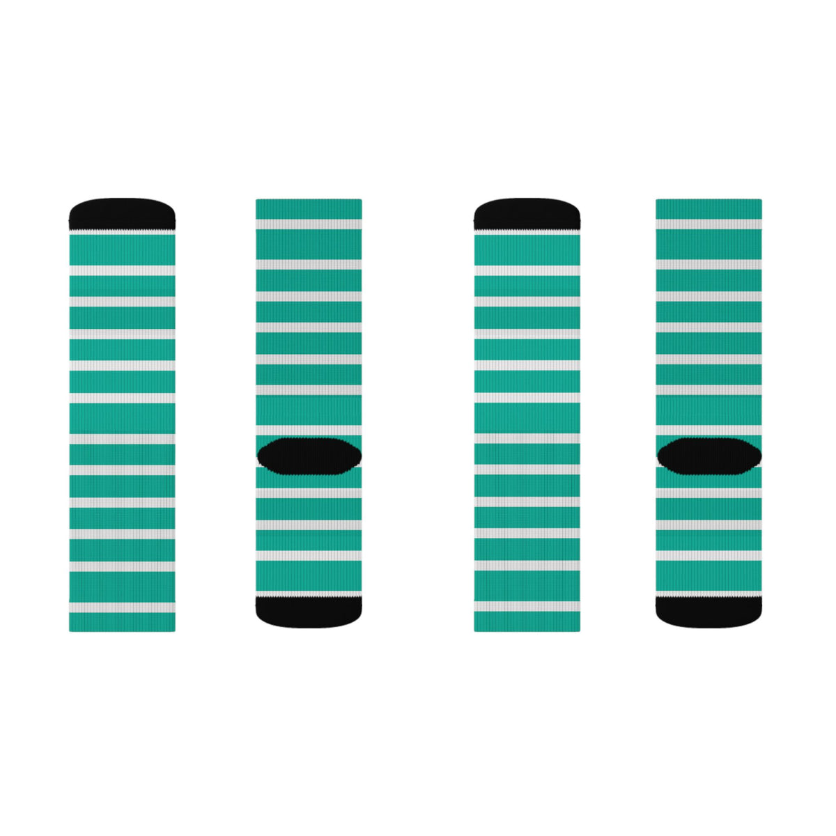 Teal Stripe Sublimation Socks — Classic Crew Athletic Socks