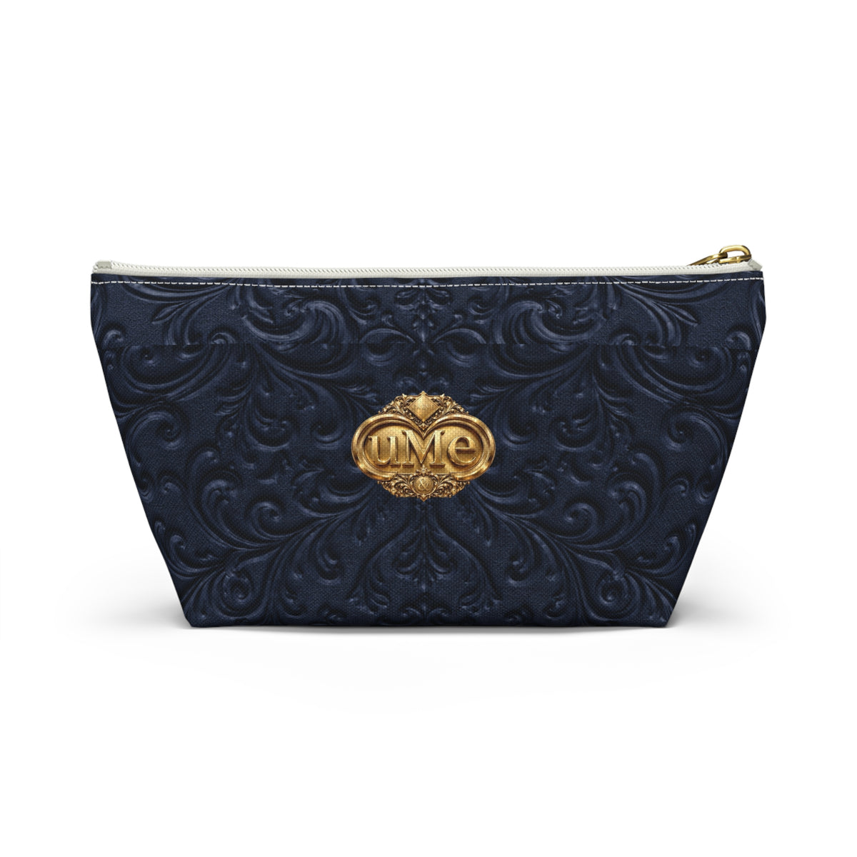 Navy UME Gold Crest Accessory Pouch — All-Over Print