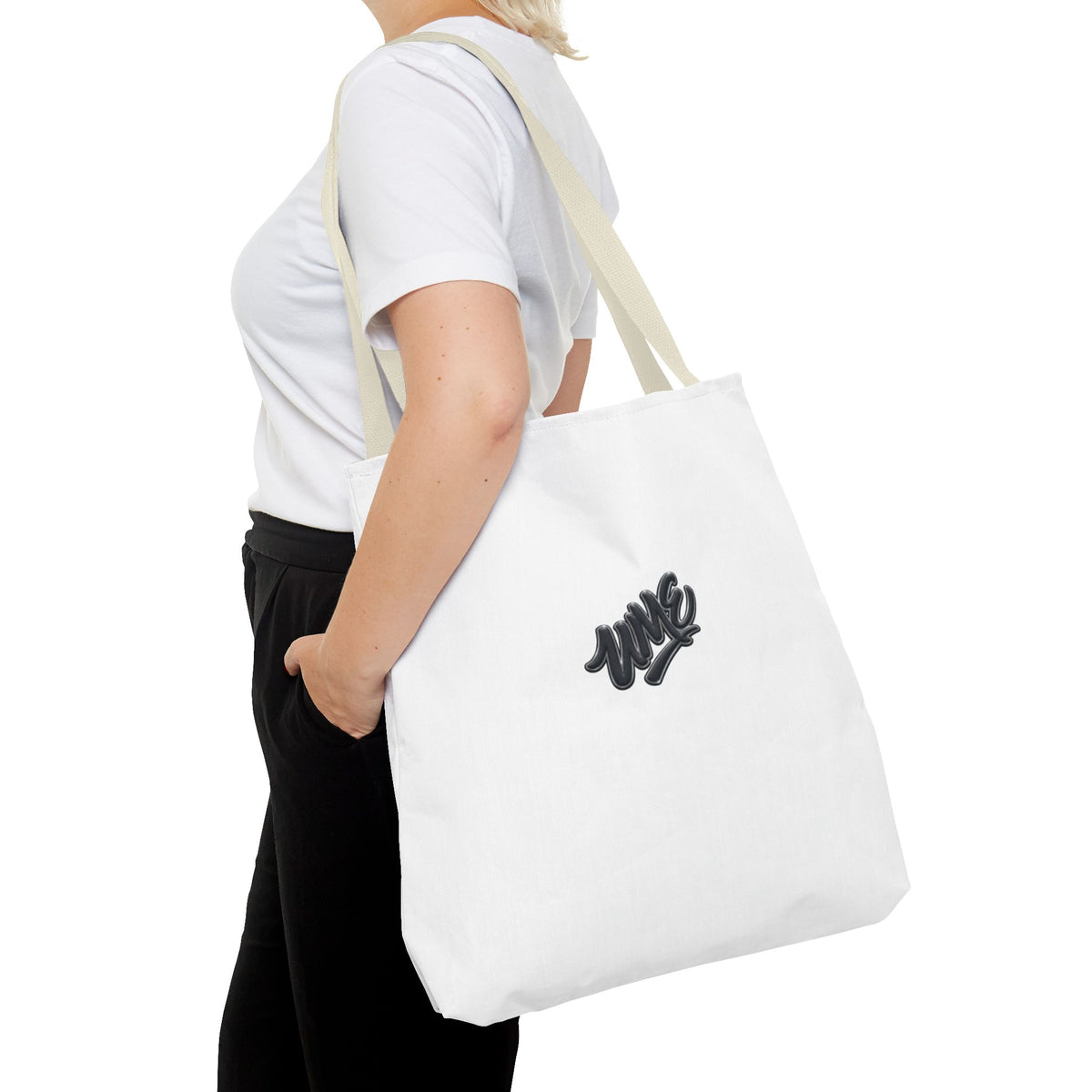 Tote Bag — White UME Black Logo Streetwear Carryall