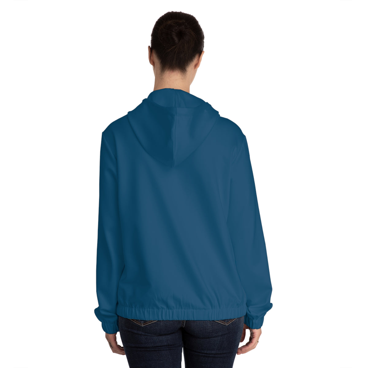 Women’s FFiGG Full-Zip Hoodie — Deep Blue Stripe All-Over Print