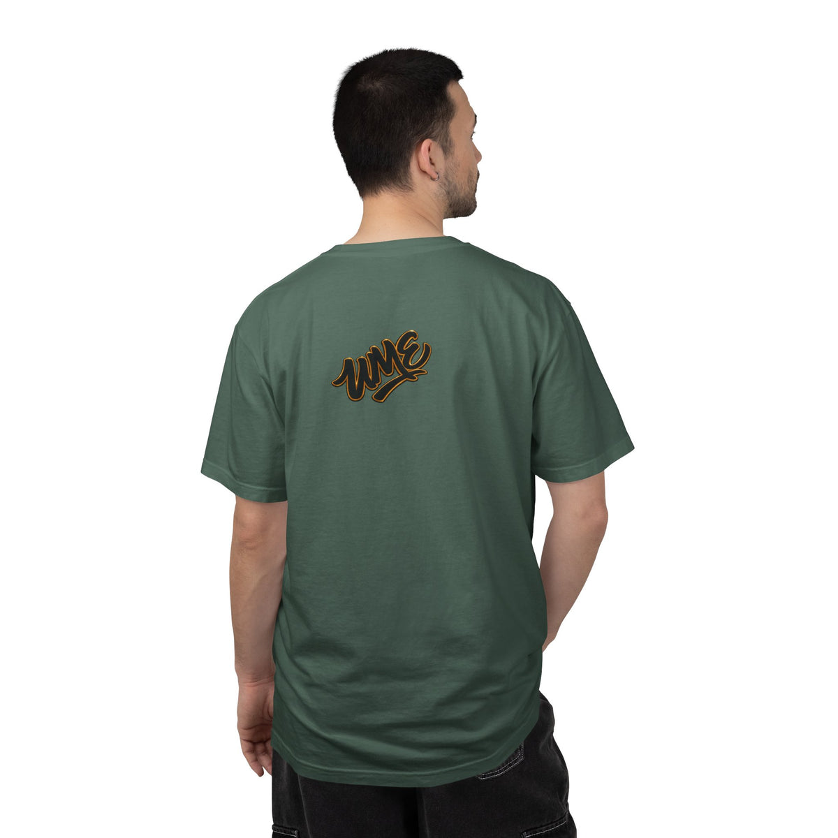 Garment-Dyed Heavyweight Tee — UME Black Logo Front & Back
