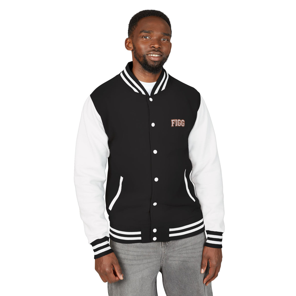 FIGG Letterman Jacket — Burgundy, Black, Navy & Bright Colors