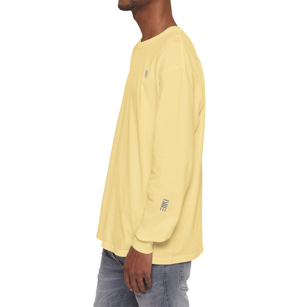 Garment-Dyed Long-Sleeve T-Shirt — Multi-Color Minimal Graphic