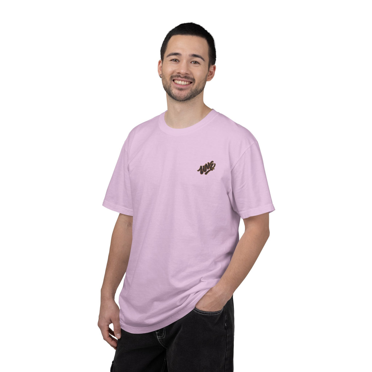 Garment-Dyed Heavyweight Tee — UME Black Logo Front & Back