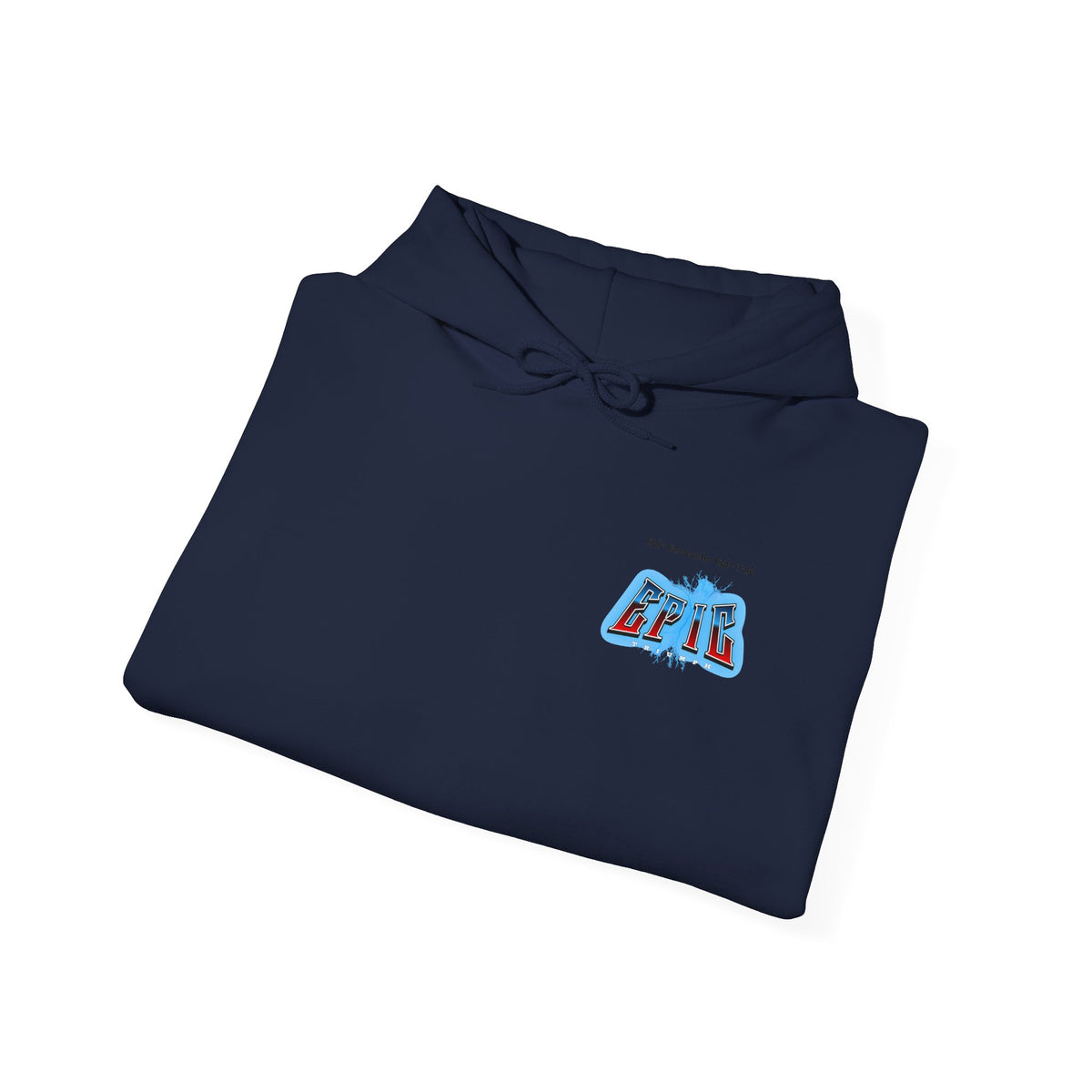 Epic Graphic Hoodie – Retro Blue 'EPIC' Logo Pullover