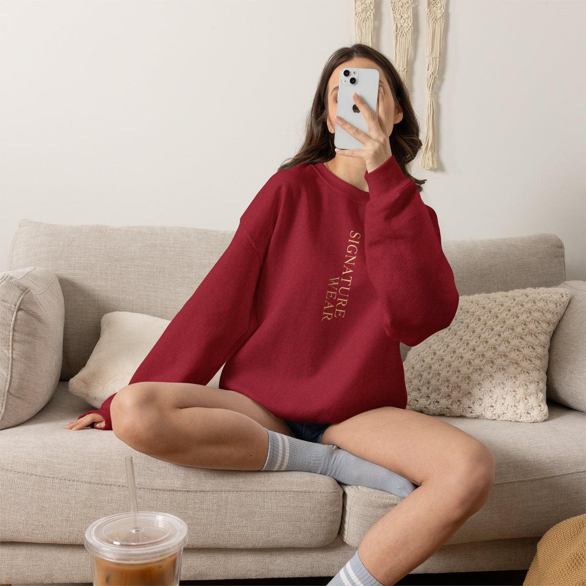 Signature Wear Minimalist Crewneck Sweatshirt — Black, Sand & More