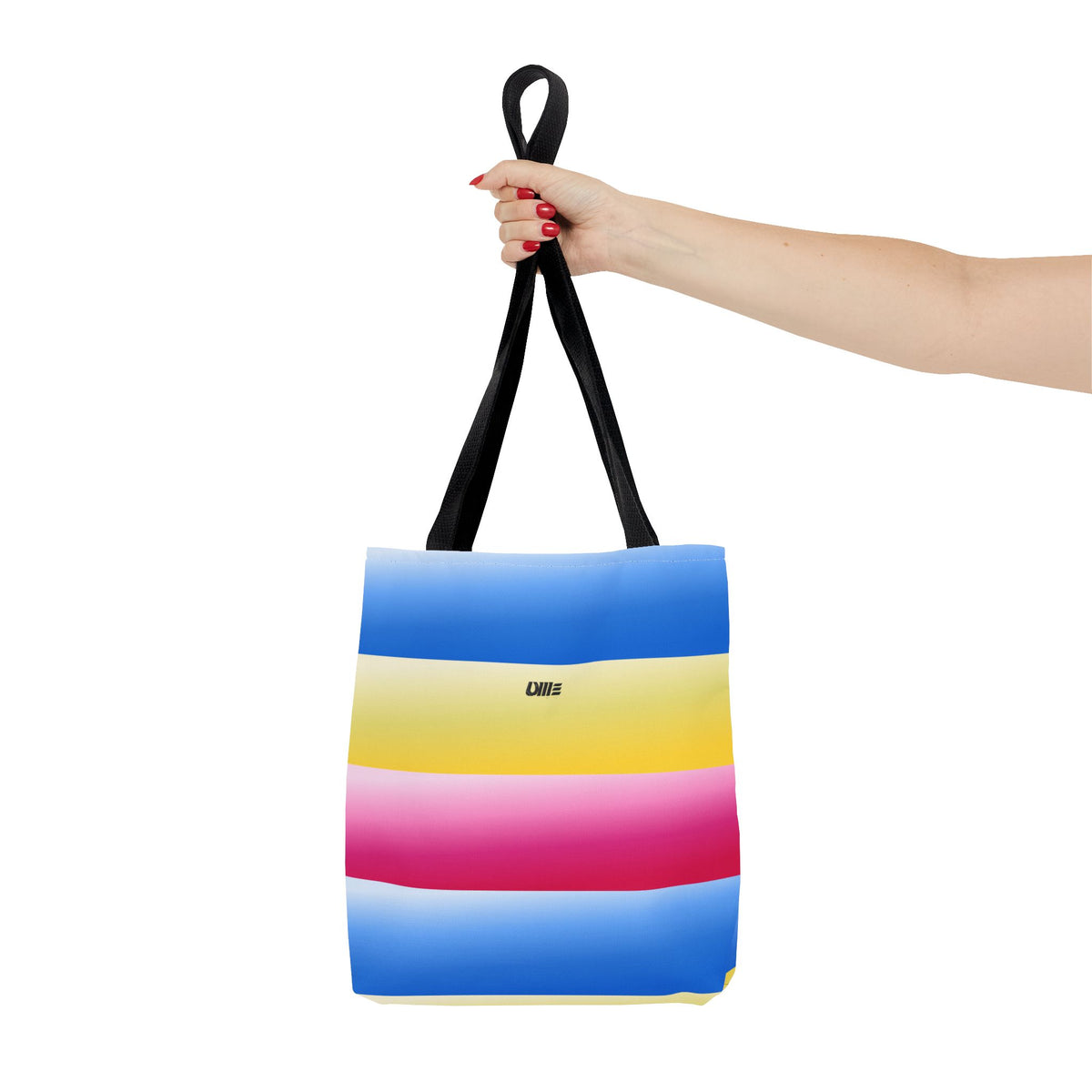 Colorful Pride Stripes Tote Bag – Pastel Blue, Yellow & Pink AOP