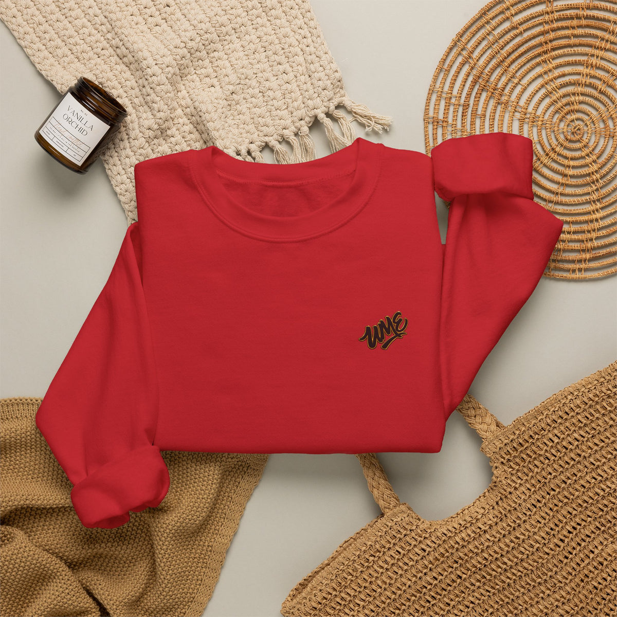 Crewneck Sweatshirt — UME Black Logo All-Over Print