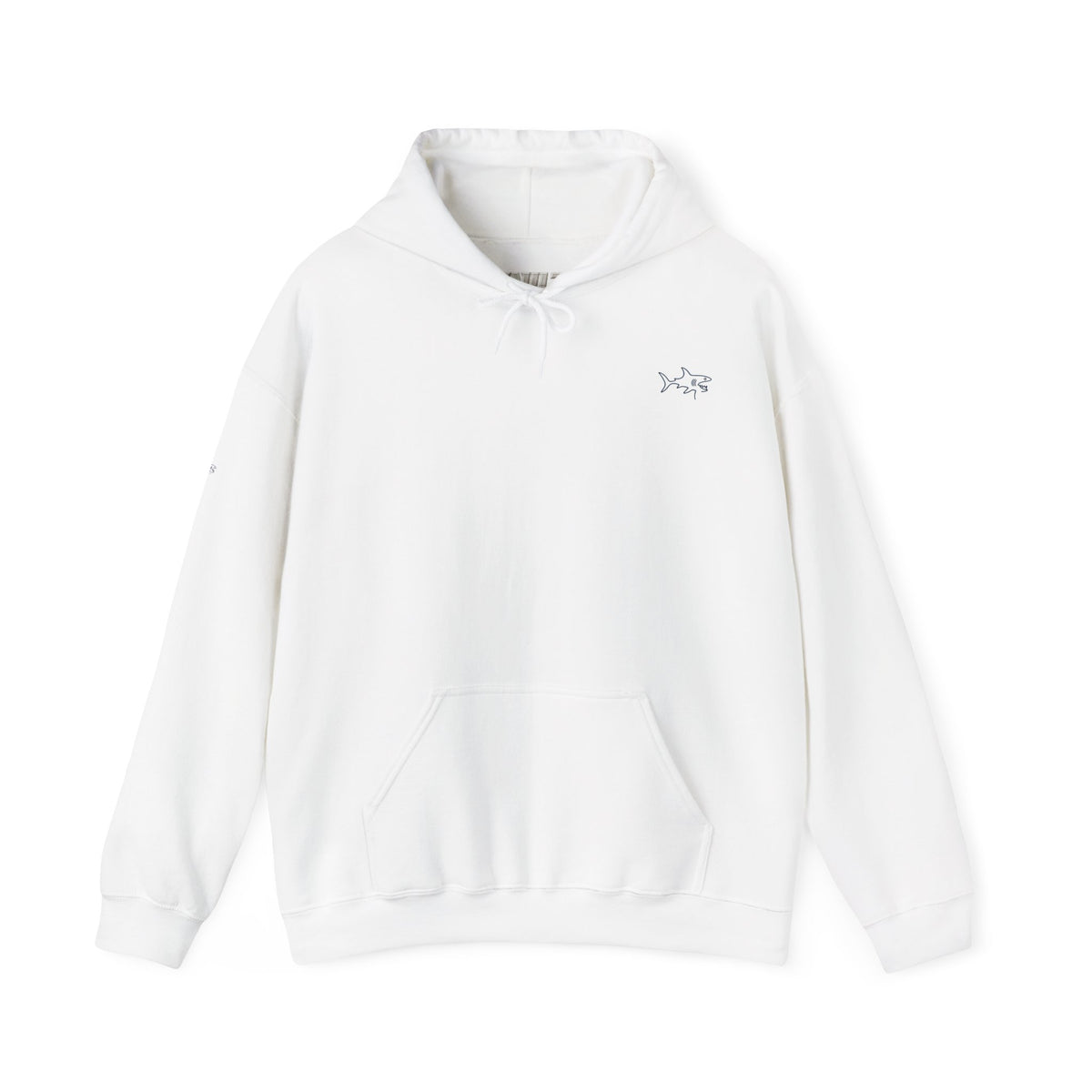 Minimal shark design Hoodie — Small Chest Outline Hoodie