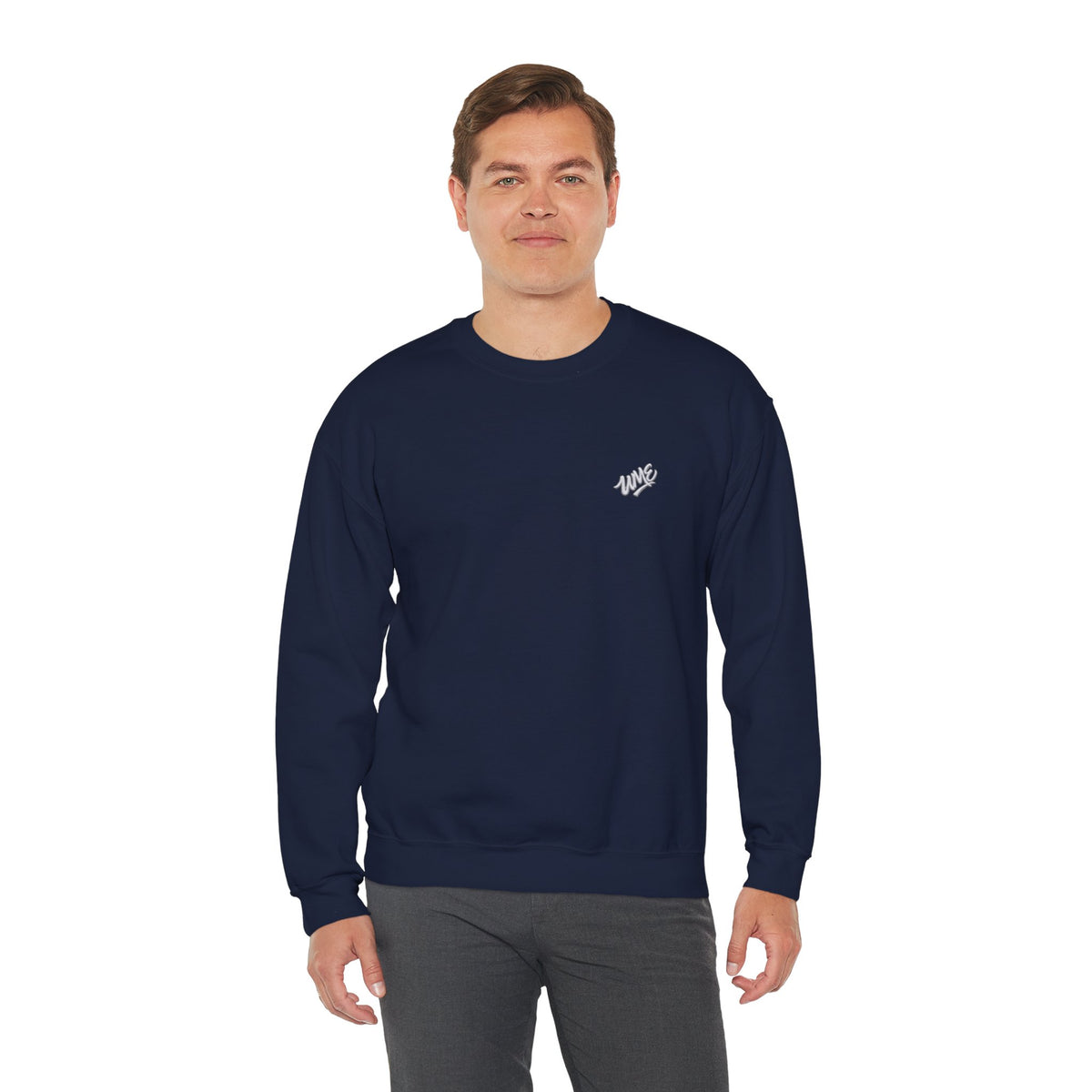Crewneck Sweatshirt — UME White Logo All-Over Print