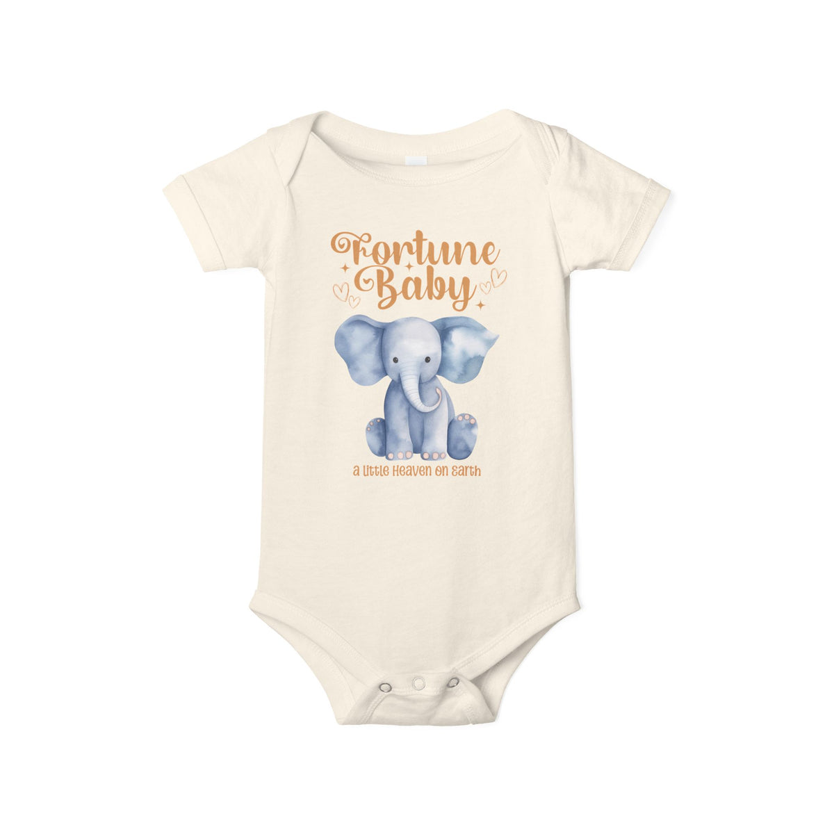 Fortune Baby Elephant Infant Onesie — Cute Blue Elephant Baby Bodysuit