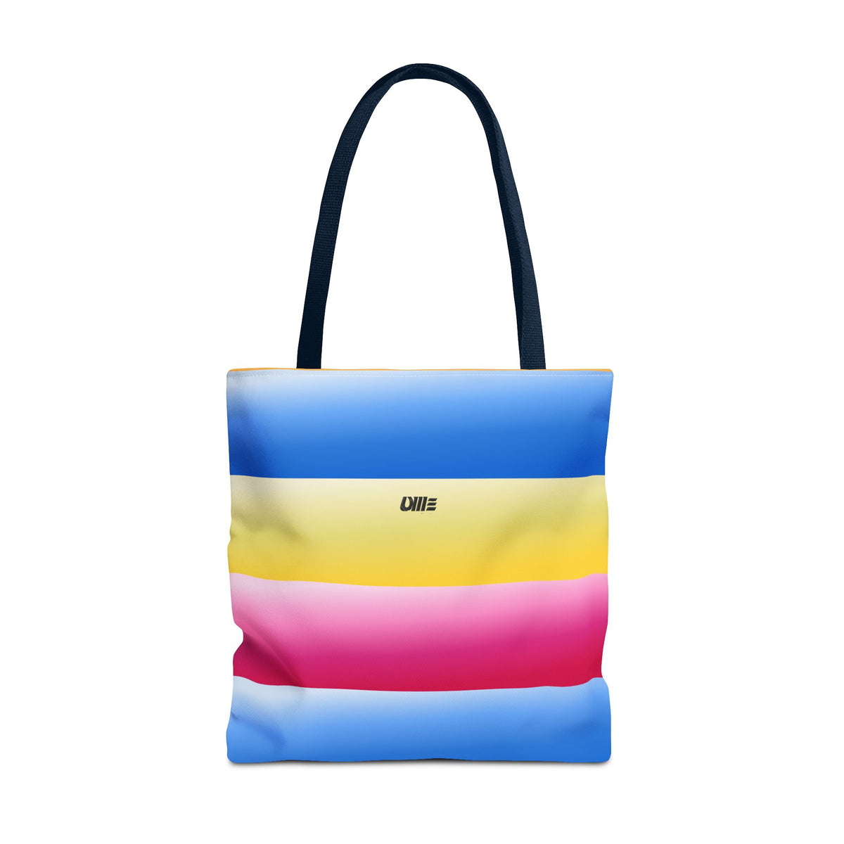 Colorful Pride Stripes Tote Bag – Pastel Blue, Yellow & Pink AOP