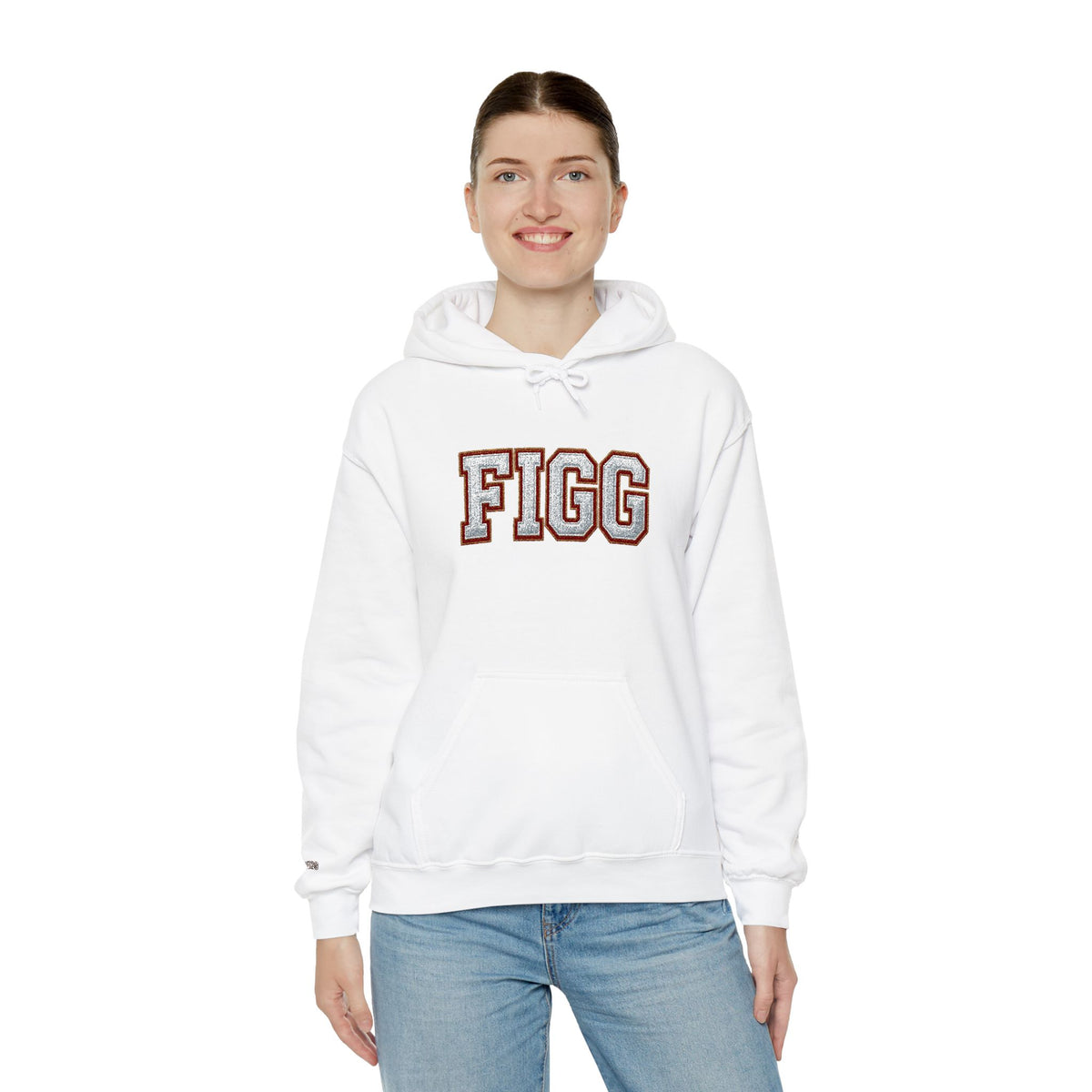 FFiGG Embroidered Varsity Hoodie — White, Black, Grey & More Colors