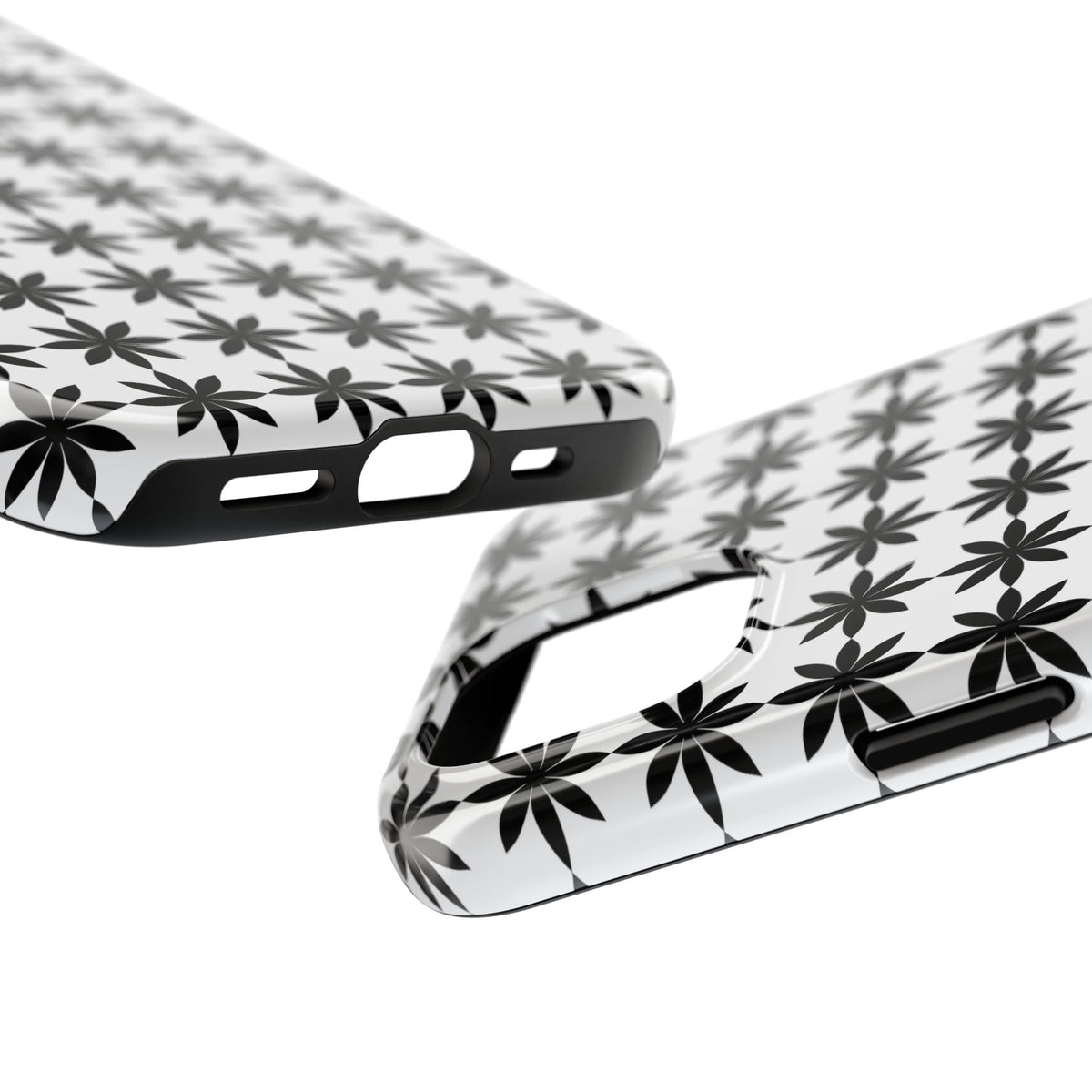 Tough Phone Case — Black & White Geometric Star Pattern