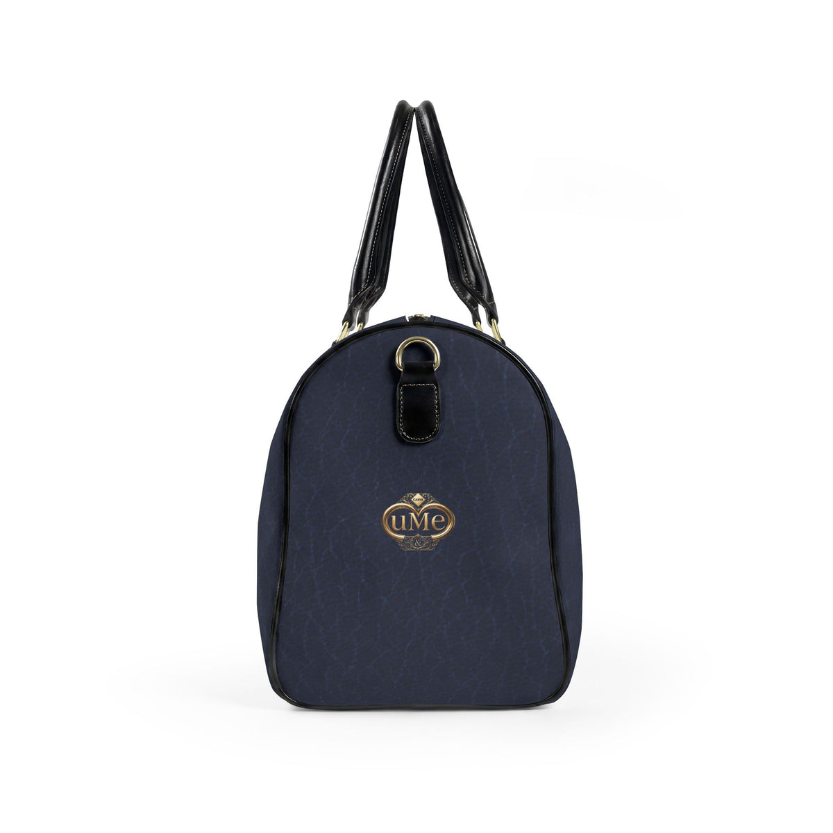 Navy UME Gold Crest Travel Duffel — PU Faux Leather